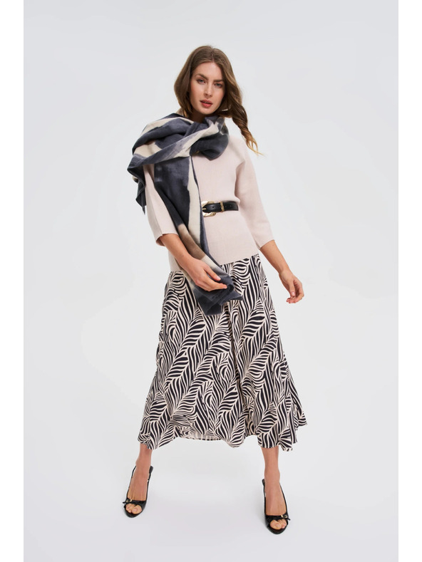 Moodo Vzorčast šal temno siv Moodo