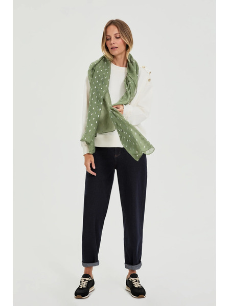 Moodo Šal s potiskom olivno zelen Moodo