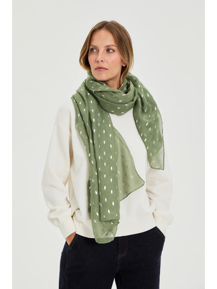 Moodo Šal s potiskom olivno zelen Moodo