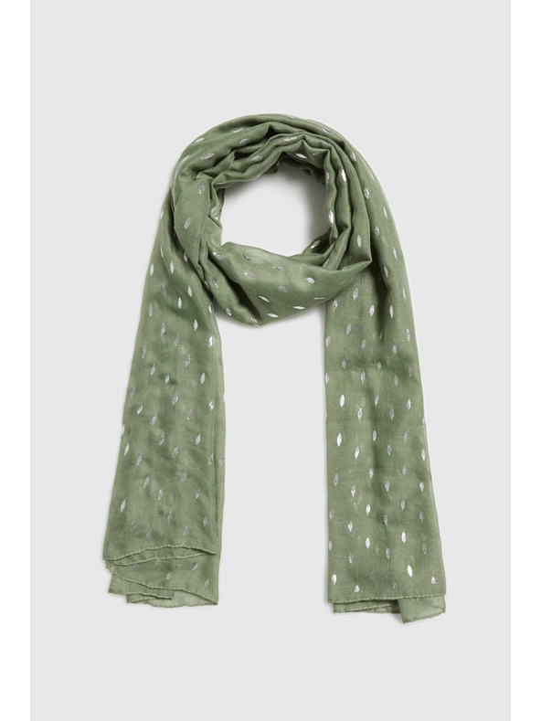 Moodo Šal s potiskom olivno zelen Moodo