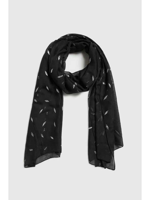 Moodo Šal z metalnim potiskom črn Moodo