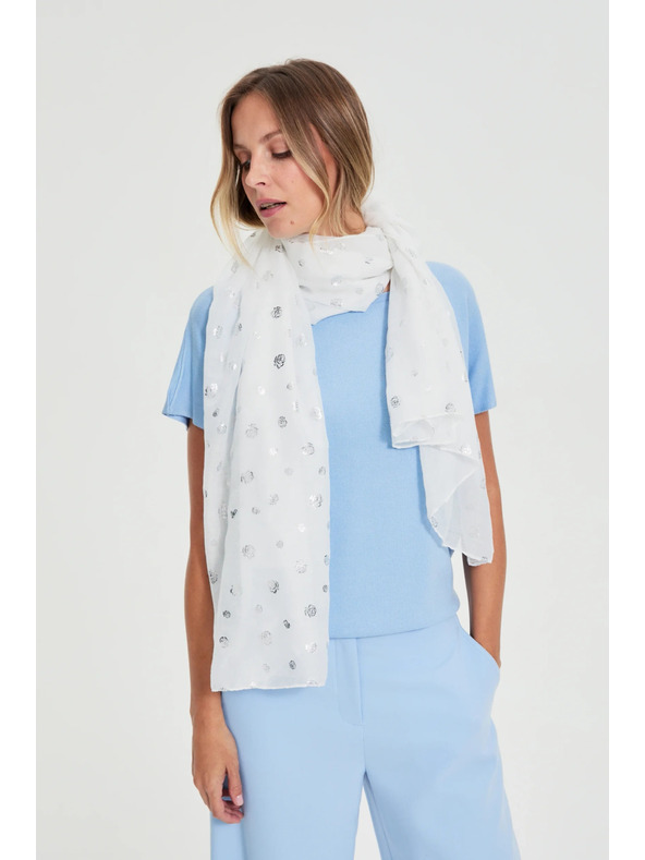 Moodo Šal s potiskom bel Moodo