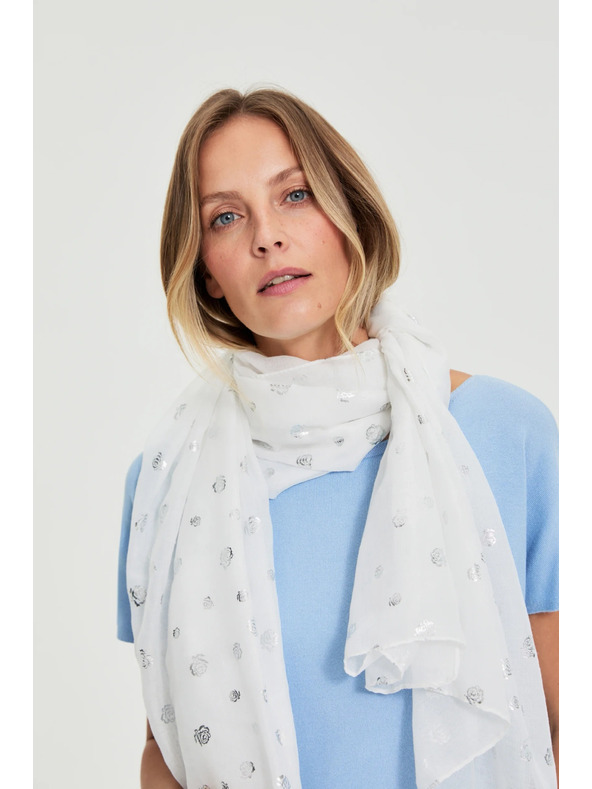 Moodo Šal s potiskom bel Moodo