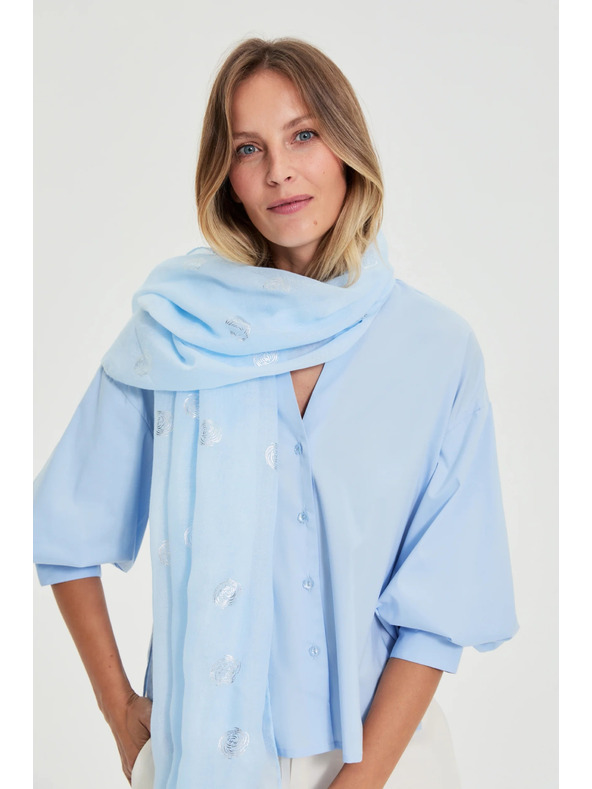 Moodo Šal s kovinskim potiskom moder Moodo