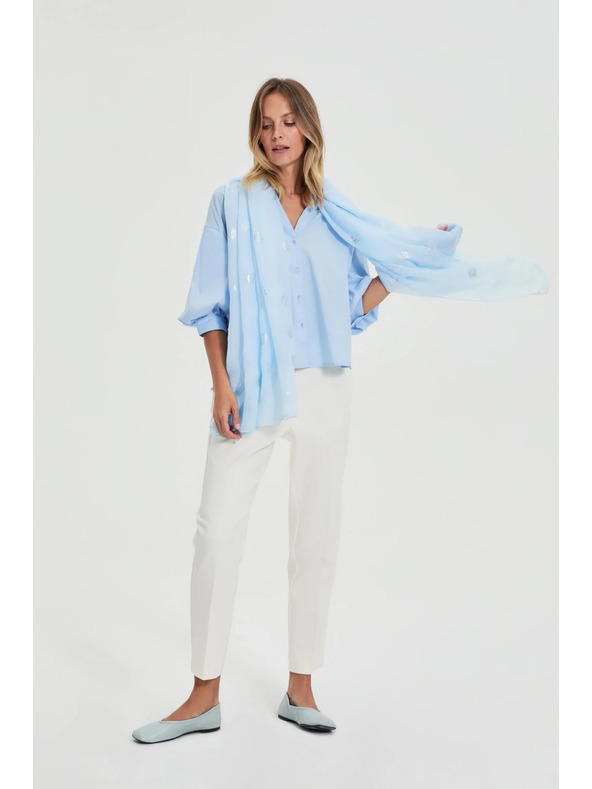 Moodo Šal s kovinskim potiskom moder Moodo