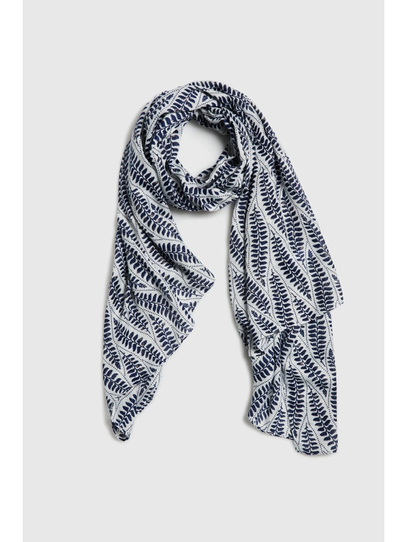 Moodo Šal z rastlinskim vzorcem temno moder Moodo