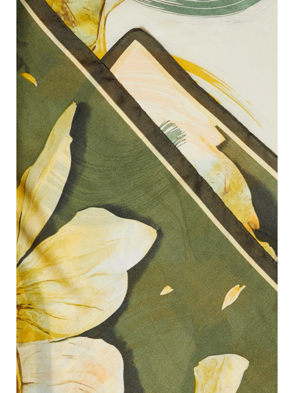 Moodo Šal s cvetličnim vzorcem kaki Moodo