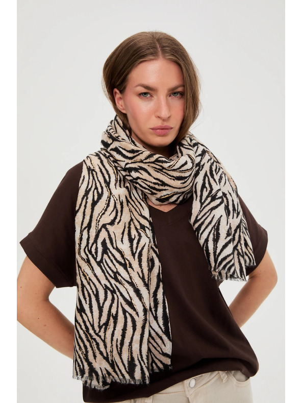 Moodo Šal z živalskim vzorcem bež Moodo