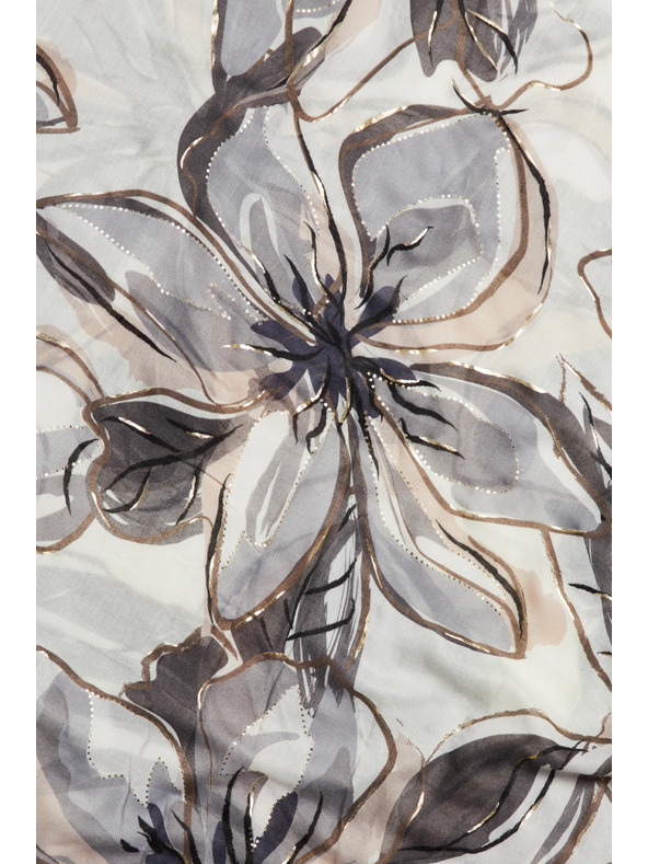 Moodo Šal s cvetovi siv Moodo