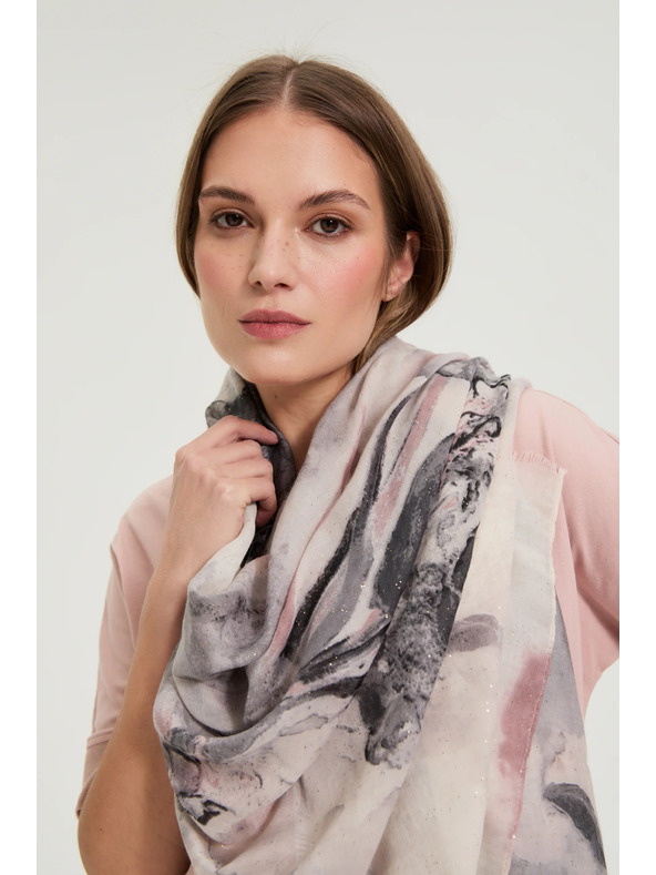 Moodo Vzorčast šal rožnat Moodo