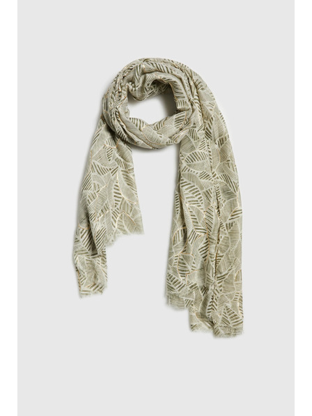 Moodo Vzorčast šal olivno zelen Moodo