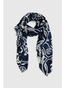 Moodo Šal s cvetličnim vzorcem temno moder Moodo