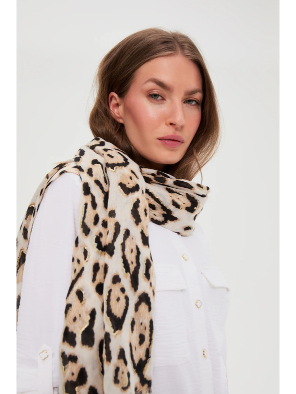 Moodo Šal v leopardem vzorcu bež Moodo
