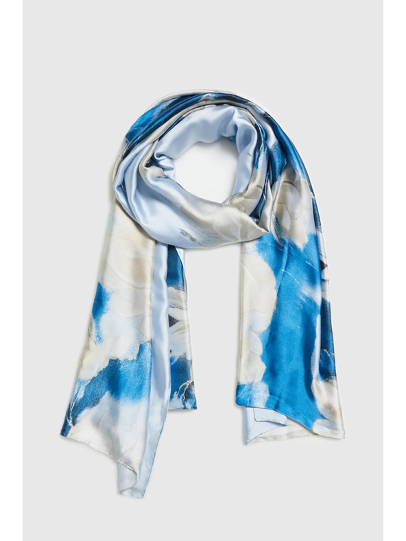 Moodo Šal s cvetličnim vzorcem svetlo modre barve Moodo