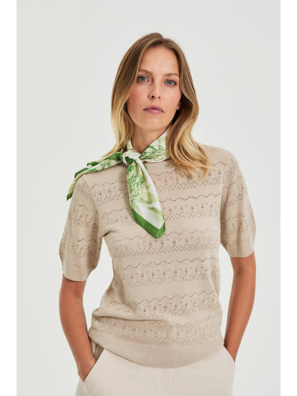 Moodo Vzorčast šal zelene barve Moodo