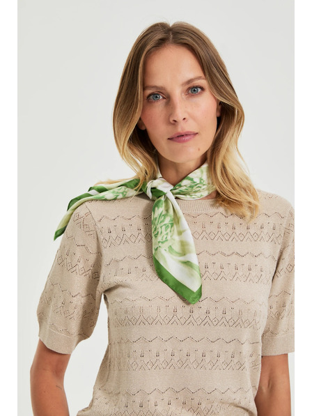 Moodo Vzorčast šal zelene barve Moodo