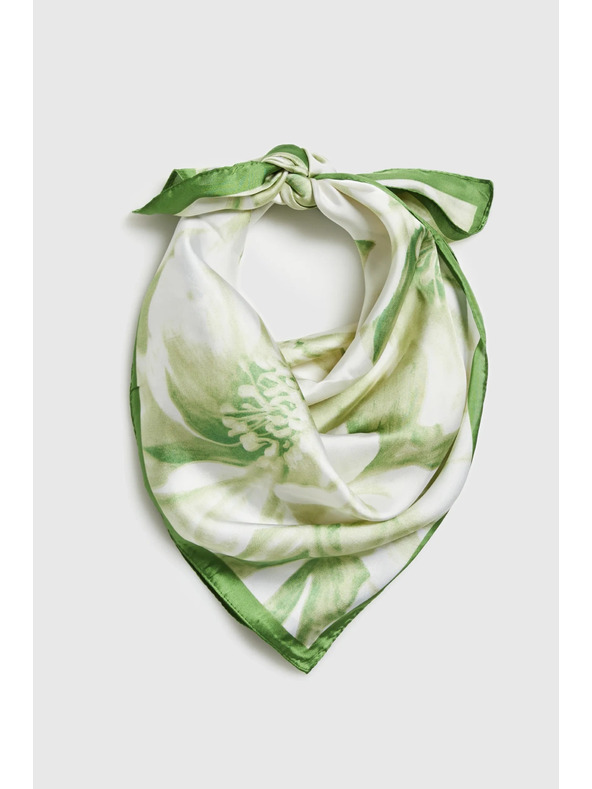 Moodo Vzorčast šal zelene barve Moodo