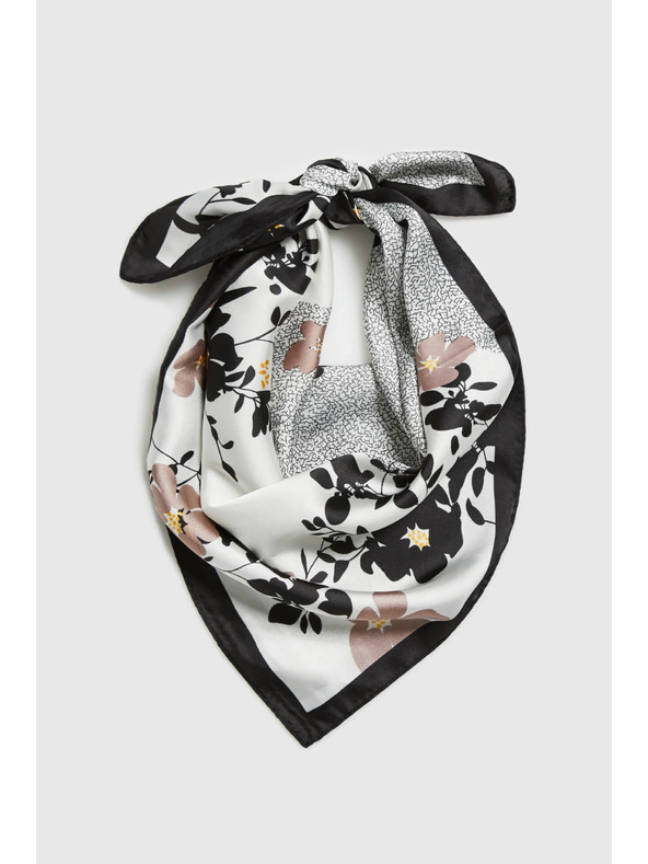 Moodo Šal s cvetličnim vzorcem črne barve Moodo