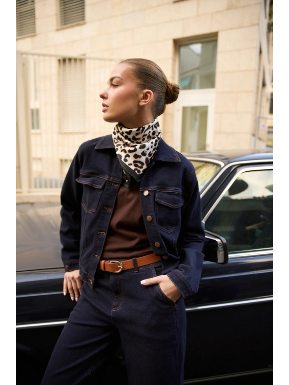 Moodo Šal z leoparjim vzorcem rjave barve Moodo