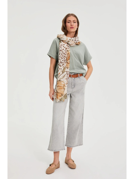 Moodo Vzorčast šal bež barve Moodo