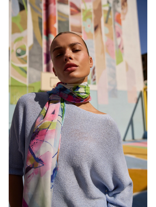 Moodo Vzorčast šal moder Moodo