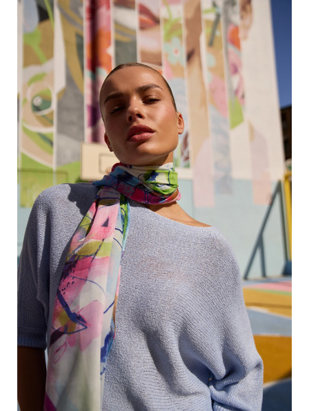 Moodo Vzorčast šal moder Moodo