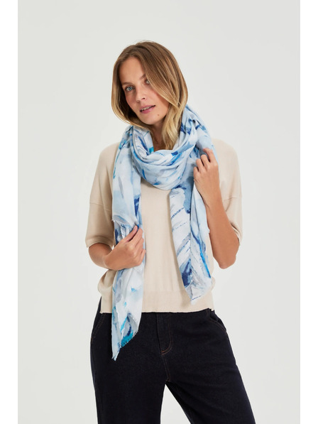 Moodo Vzorčast šal moder Moodo