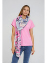 Moodo Vzorčast šal fuksijaste barve Moodo