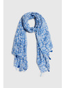 Moodo Šal s cofki svetlo modre barve Moodo