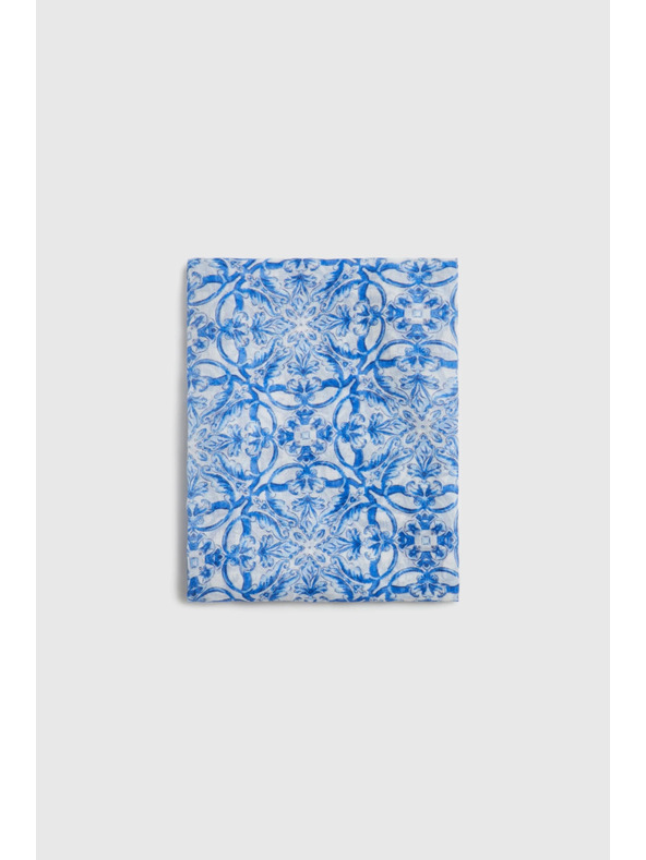 Moodo Šal s cofki svetlo modre barve Moodo