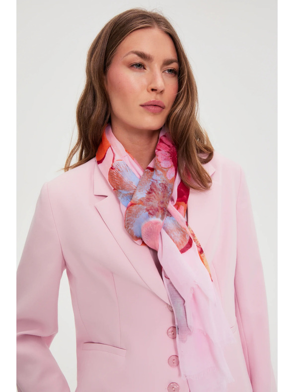 Moodo Šal s cvetlicami rožnata Moodo