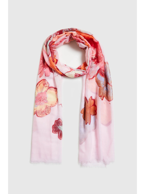 Moodo Šal s cvetlicami rožnata Moodo