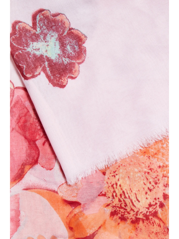 Moodo Šal s cvetlicami rožnata Moodo