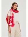 Moodo Rdeča šal s cvetličnim vzorcem Moodo