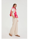 Moodo Rdeča šal s cvetličnim vzorcem Moodo
