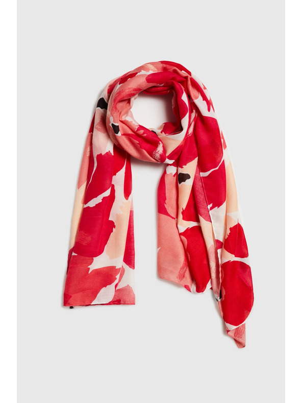 Moodo Rdeča šal s cvetličnim vzorcem Moodo