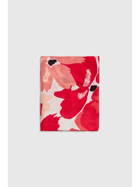 Moodo Rdeča šal s cvetličnim vzorcem Moodo