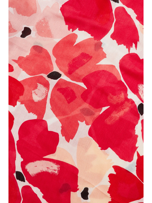 Moodo Rdeča šal s cvetličnim vzorcem Moodo