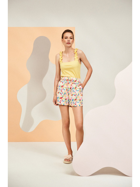 Moodo Vijolične kratke hlače s potiskom Moodo