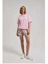 Moodo Vijolične kratke hlače s potiskom Moodo