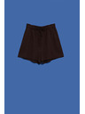 Moodo Gladke kratke hlače z vezavo temno rjave Moodo