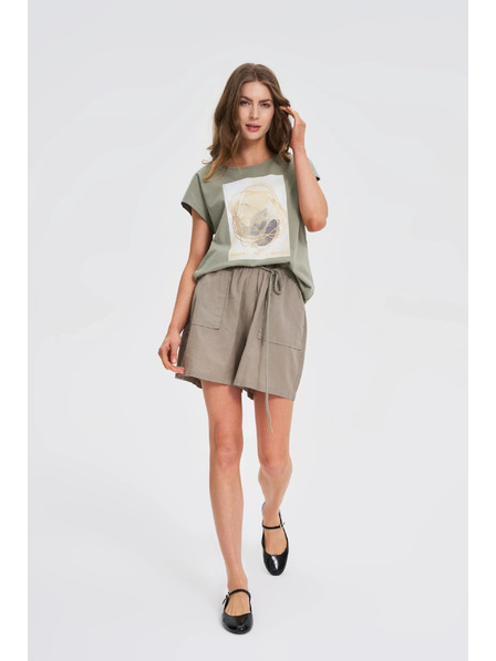 Moodo Ohlapne olivne kratke hlače Moodo
