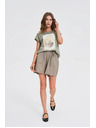Moodo Ohlapne olivne kratke hlače Moodo