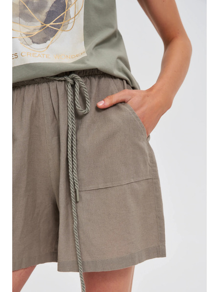 Moodo Ohlapne olivne kratke hlače Moodo