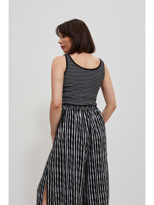 Moodo Črno-bel črtast top z gumbi Moodo