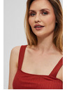 Moodo Rebrast top na širokih naramnicah rubinaste barve Moodo