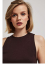 Moodo Temno rjav top z nagubkanimi boki Moodo