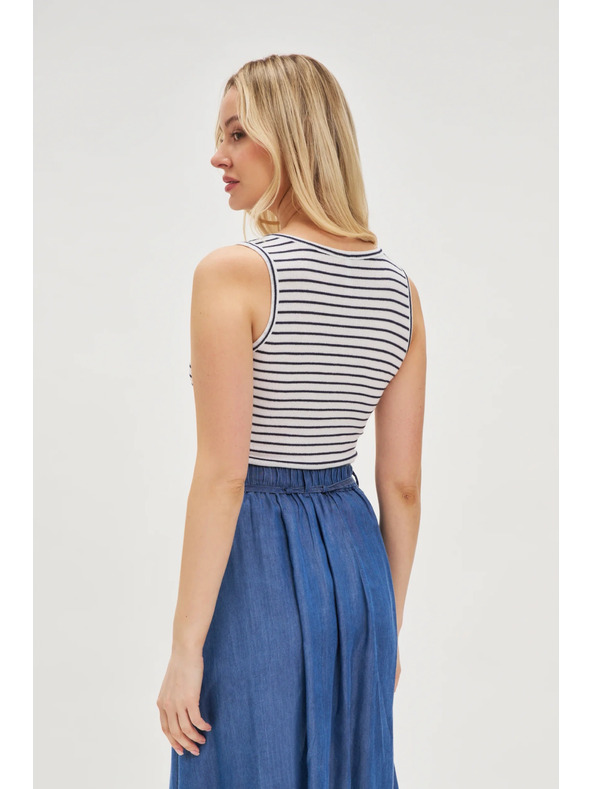 Moodo Bel prugast top z gumbi Moodo