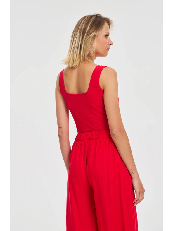 Moodo Rdeč rebrast top Moodo