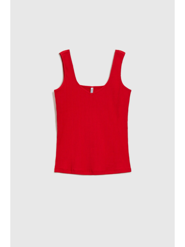 Moodo Rdeč rebrast top Moodo